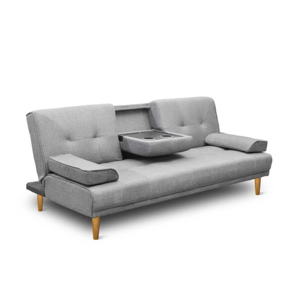 Artiss Sofa Bed Grey Linen