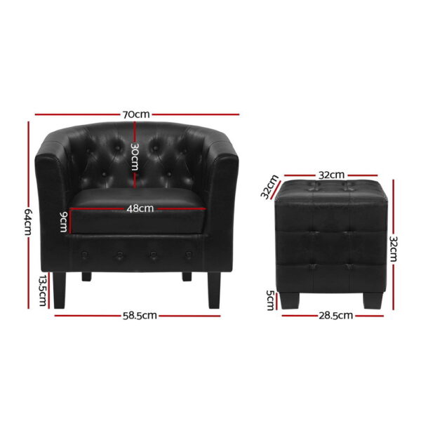 The Ava Armchair and Ottoman - Image 2