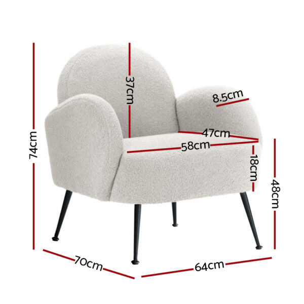 Artiss Hanes Armchair White - Image 5