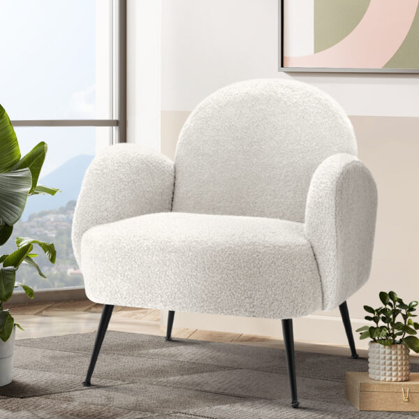 Artiss Hanes Armchair White - Image 3