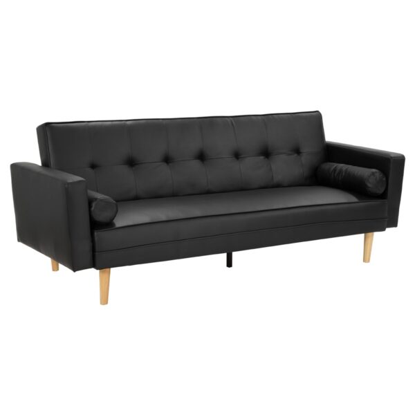 Sarantino Madison Faux Leather Sofa Bed Black