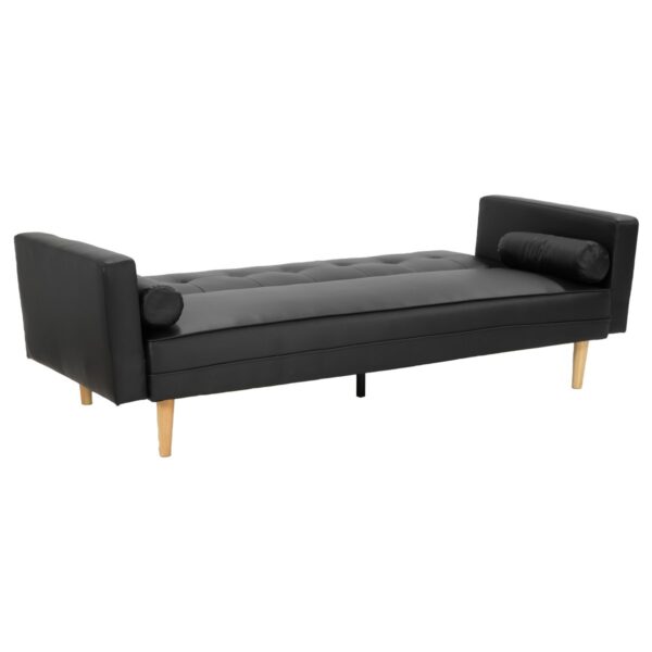 Sarantino Madison Faux Leather Sofa Bed Black - Image 4