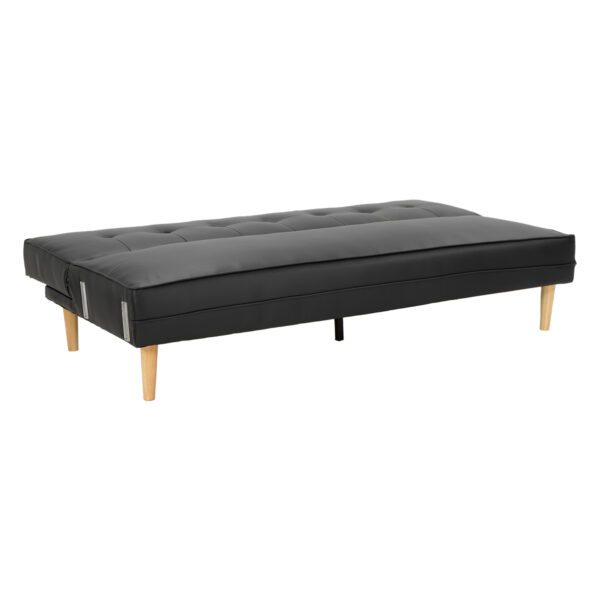 Sarantino Madison Faux Leather Sofa Bed Black - Image 5