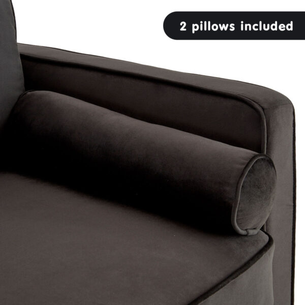 Sarantino Faux Velvet Sofa - Image 12