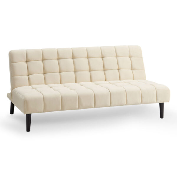 Sarantino Faux Suede Fabric Sofa BEIGE - Image 5