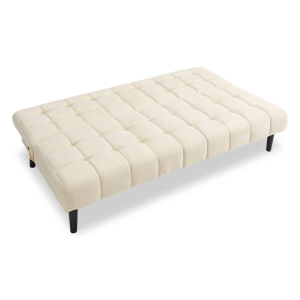 Sarantino Faux Suede Fabric Sofa BEIGE - Image 8