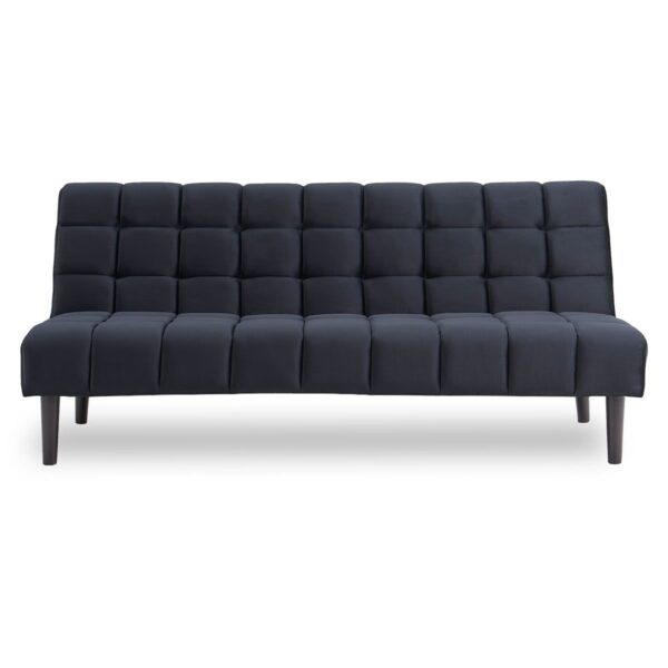 Sarantino Faux Suede Fabric Sofa Black