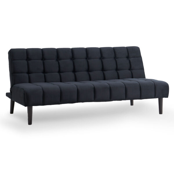 Sarantino Faux Suede Fabric Sofa Black - Image 5