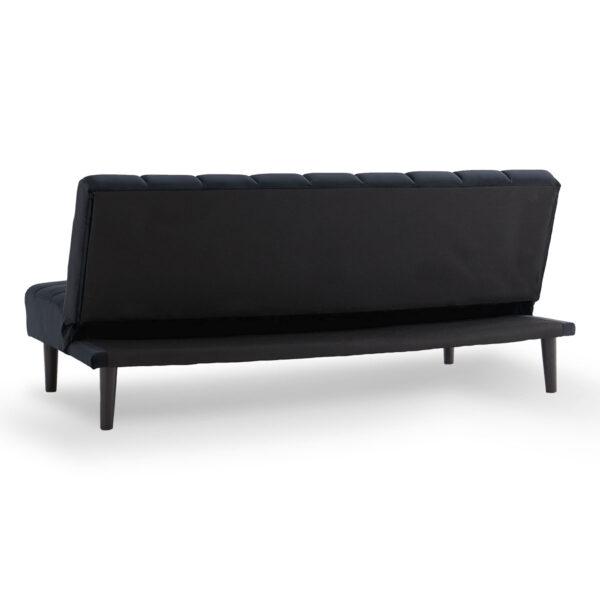 Sarantino Faux Suede Fabric Sofa Black - Image 7