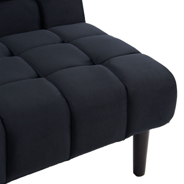 Sarantino Faux Suede Fabric Sofa Black - Image 12