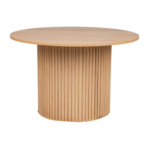 Luxe Ribbed Round Coffee Table Wooden - Image 3