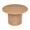 Luxe Ribbed Round Coffee Table Wooden - Image 4