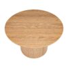 Luxe Ribbed Round Coffee Table Wooden - Image 6