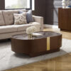 Coffee Table MDF Board Melamine Interior Ample Storage in Dark Walnut colour - Image 2