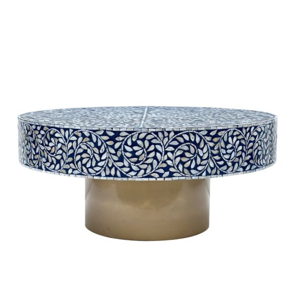 BLUESY MOTHER OF PEARL HAND MADE COFFEE TABLE - Image 5