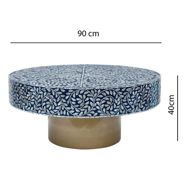 BLUESY MOTHER OF PEARL HAND MADE COFFEE TABLE - Image 7