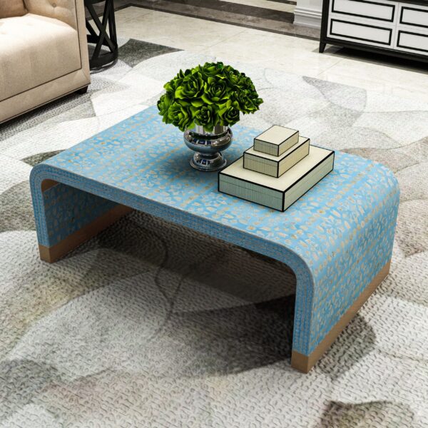 MOTHER OF PEARL MEDITERRANEAN BREEZE LOW PROFILE COFFEE TABLE - Image 2