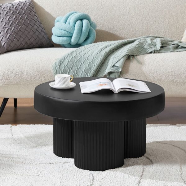 Maya Ribbed Black Coffee Table - Image 3