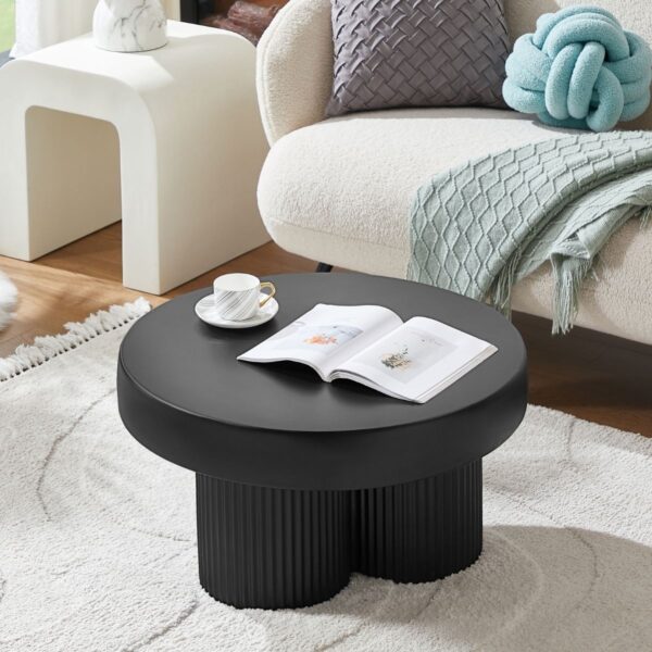 Maya Ribbed Black Coffee Table - Image 4