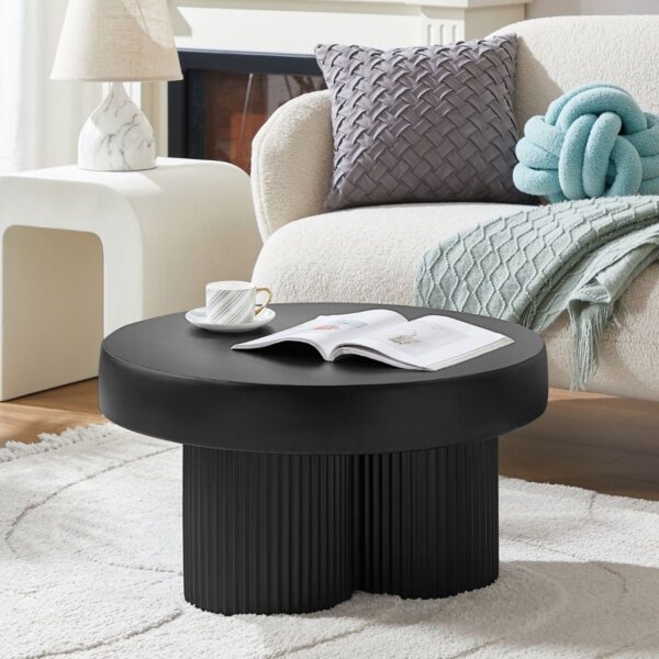 Maya Ribbed Black Coffee Table - Image 5